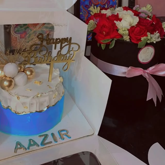 Special birthday cake for Aazir with personalized 'Happy Birthday Aazir' message - Personalized Birthday Cakes Karachi By Whisk And Sift